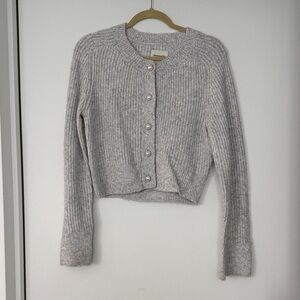 Abercrombie & Fitch Light Gray Ribbed Cardigan